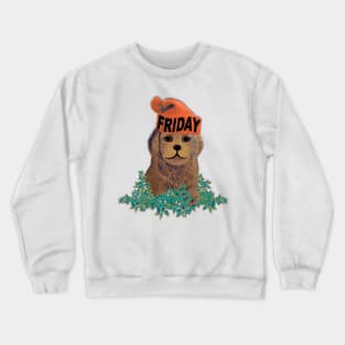 Friday Mood Beanie Puppy Crewneck Sweatshirt